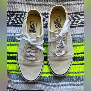 Vans old skool mule slip on - white & cream - excellent condition 6.5